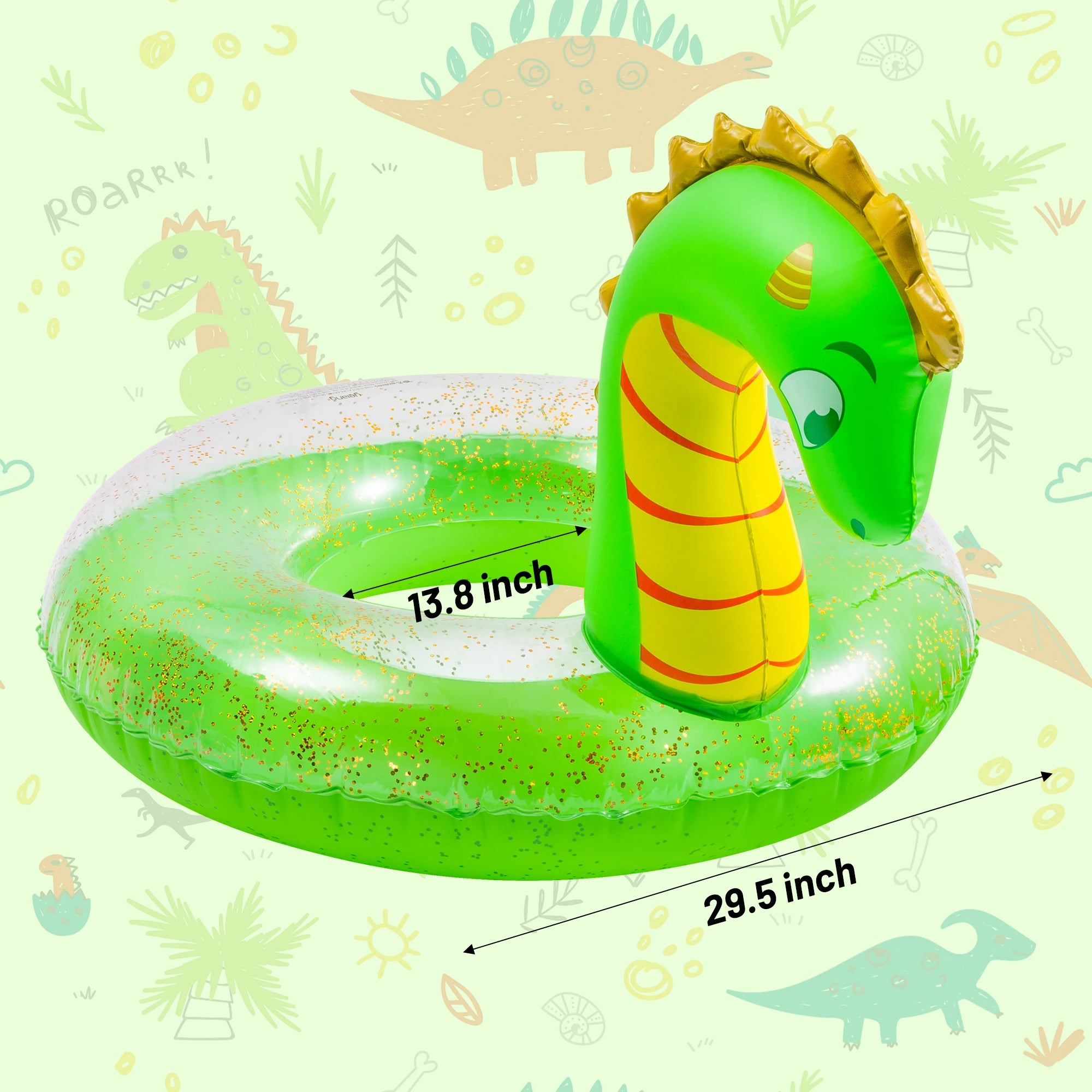 1Pc Unicorn Shape Inflatable Pool Float with Glitters Inflation Swimming Ring for Outdoor Water Inflatable Lounge Raft Tube