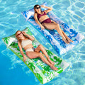 Inflatable Pool Float Lounger Adults, 2 Packs XL Pool Floaties Sun Tanning Bed Float with Headrest for Adults, Floating Mat Pool Lounge Raft Floaty for Lake Beach Swimming Pool Party Water Fun