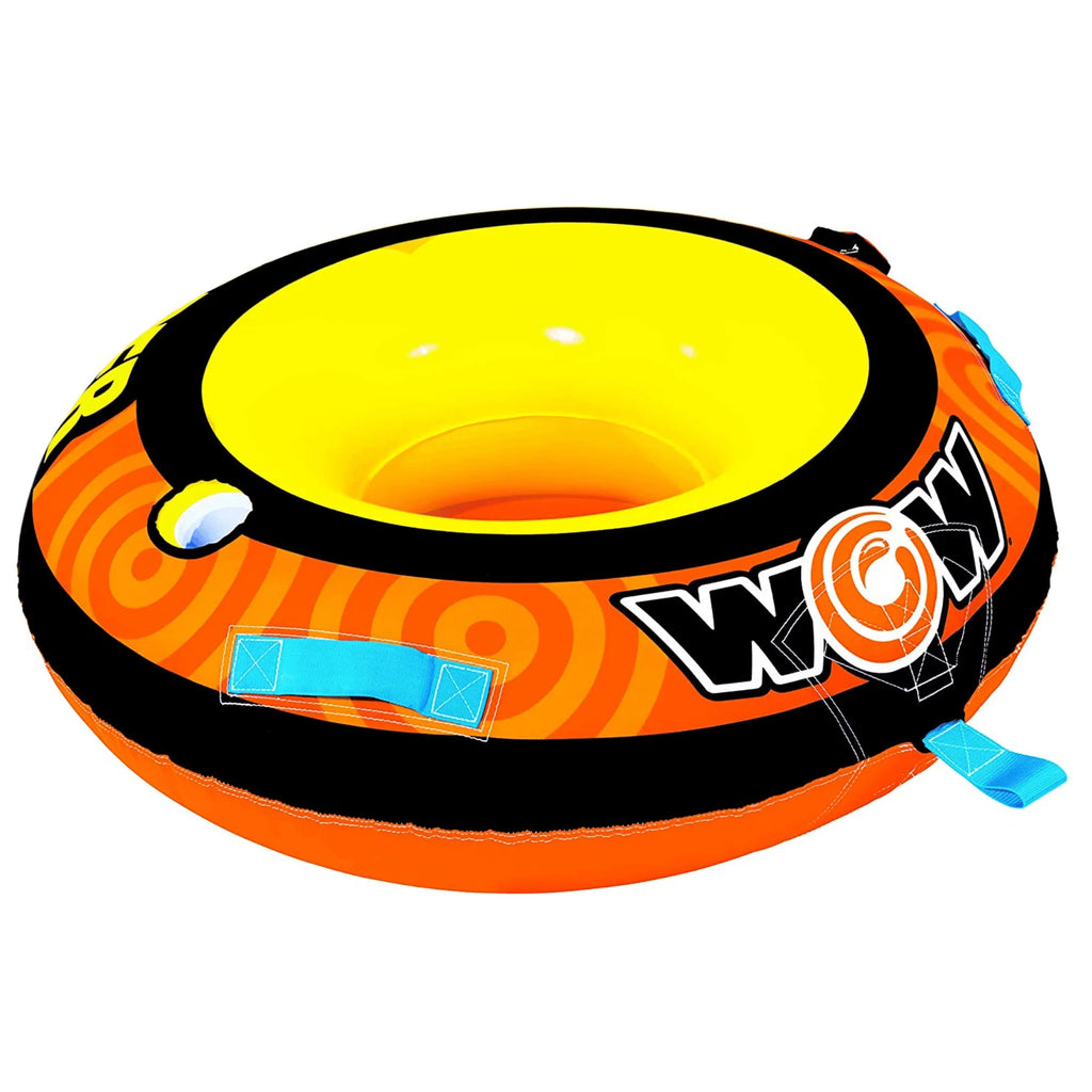 WOW Watersports Lil' Skipper 1 Person Towable W Fast Inflate and Built-In Cup Holder
